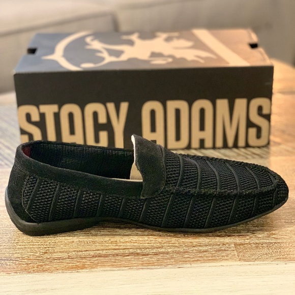 * NEW Stacy Adams Ciran Black Loafers Knit shoes 8M  NIB * - Picture 3 of 7